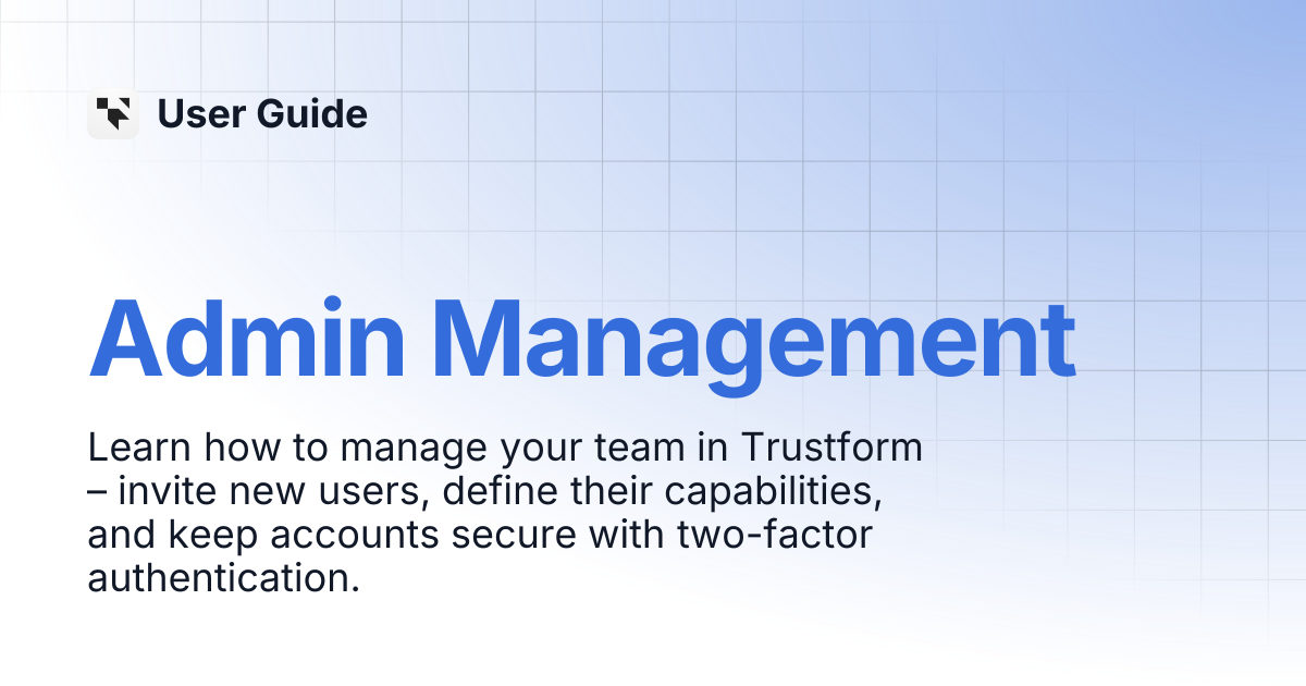 Admin Management | User Guide