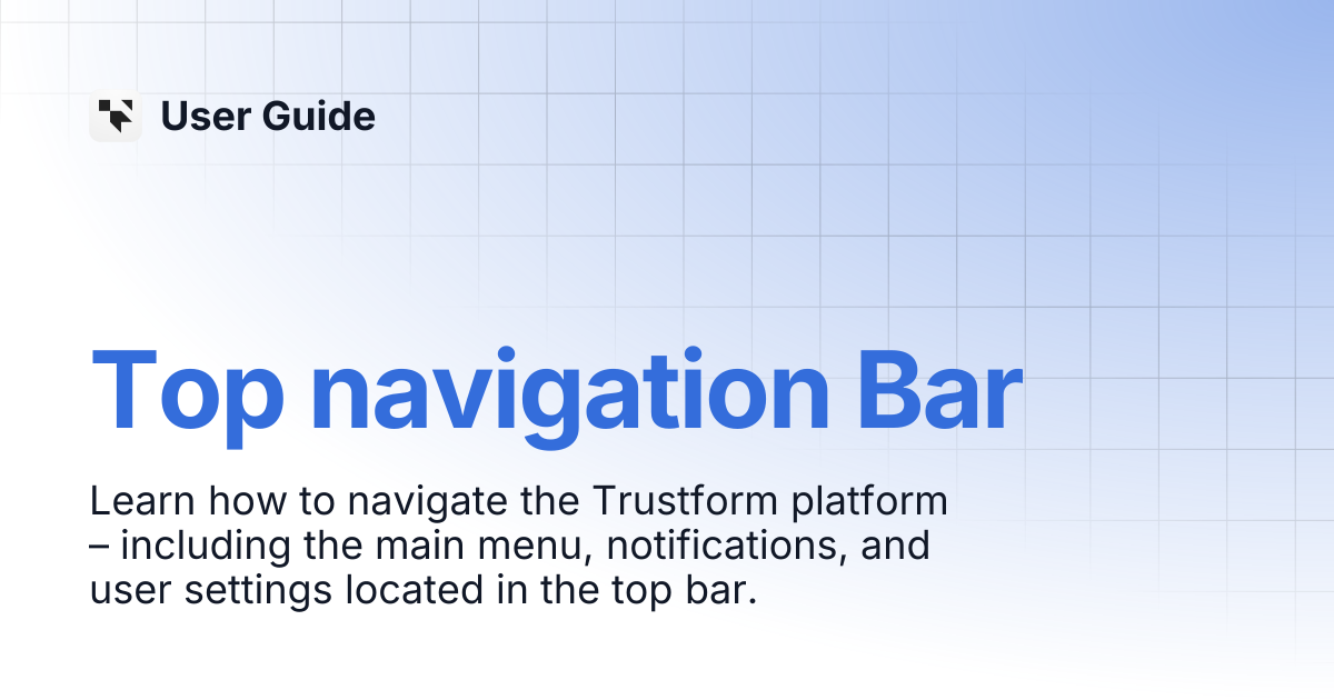 Top navigation Bar | User Guide